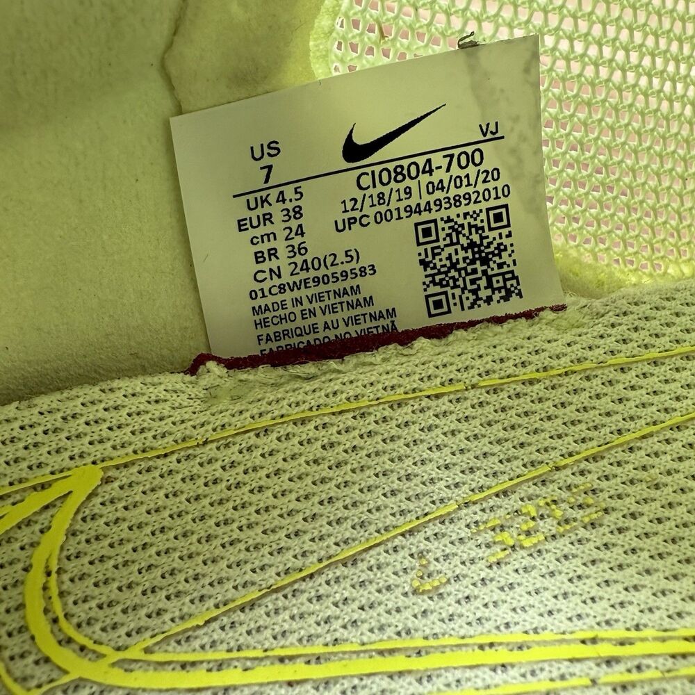 Women's Size 7-Nike Zoom Double Stacked Barely Volt Running Shoes CI0804-700 - Picture 9 of 10